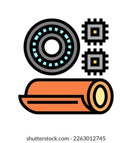 polyimida el vector de icono de color termoset. signo termoset de poliyimides. ilustración de símbolo aislado