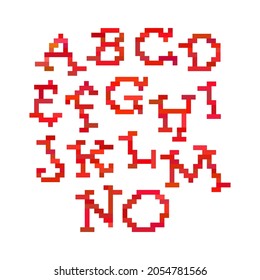 Polyline latin alphabet . Broken line letters. Vector ABC isolated on the background and easy to use for your lettering design.