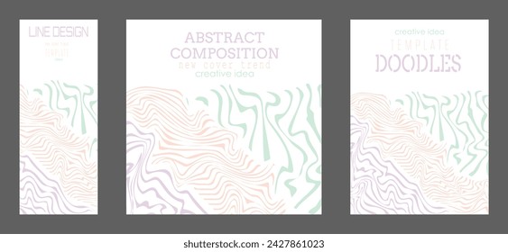 A polyline. A set of colored cover pages for a book, a catalog magazine. A template for a banner, poster and brochure. An abstract version of modern design