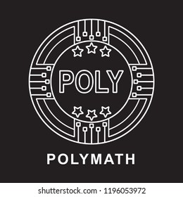  Polymath coin POLY Cryptocurrency  icon blackground