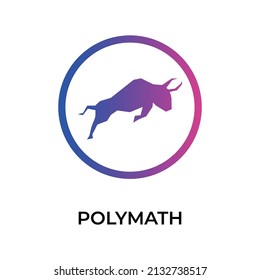 Polymath Cryptocurrency token icon. POLY token symbol. Cryptocurrency vector icon. Flat Vector illustration - Vector
