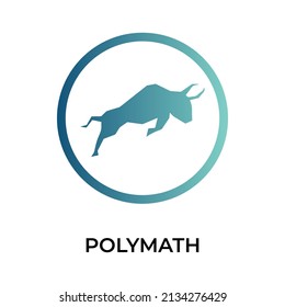 Polymath Cryptocurrency token icon. POLY token symbol. Cryptocurrency vector icon. Flat Vector illustration - Vector