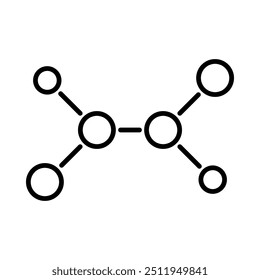 Polímero, ícone de estrutura química. Estilo da estrutura de tópicos. Vetor. Isolar no fundo branco.