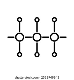 Polymer, chemical structure icon. Outline style. Vector. Isolate on white background.