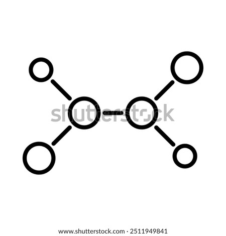 Polymer, chemical structure icon. Outline style. Vector. Isolate on white background.