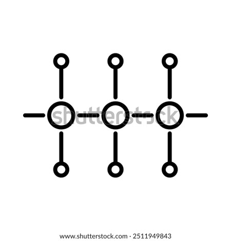 Polymer, chemical structure icon. Outline style. Vector. Isolate on white background.