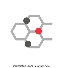 polymer chemistry simple flat icon illustration