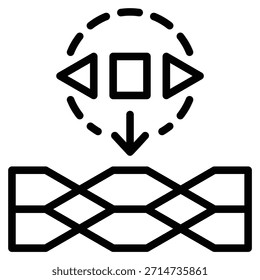 Ilustración vectorial de línea de icono de reacción de formación de polímeros