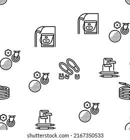 Polymer Material Industry Goods Vector Seamless Pattern Thin Line Illustration