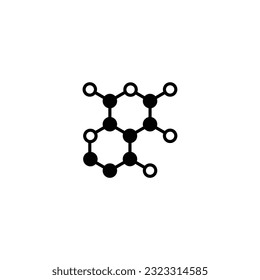 Polymerstruktur Zellglassymbol - Symbol für wissenschaftliche und chemische Elemente - Vektorgrafik isoliert.