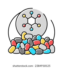 Vektorgrafik von Polymeren der chemischen Industrie. Polymere Chemieindustrie-Zeichen. einzelne Symbolillustration