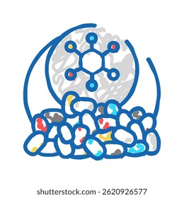 polymers chemical industry doodle icon sketch vector. polymers chemical industry sign. isolated symbol illustration