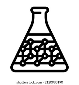 polymers in chemical lab glass line icon vector. polymers in chemical lab glass sign. isolated contour symbol black illustration