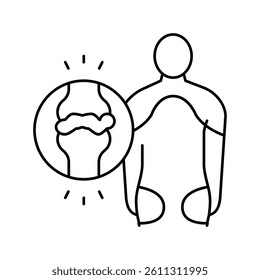 polymyalgia rheumatica line icon vector. polymyalgia rheumatica sign. isolated contour symbol black illustration
