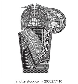 Tatuaje de brazo polinesio. Redibujado al vector.