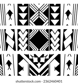 Polynesian armband tattoo stencil. Pattern samoan. Black and white texture. Vector illustration