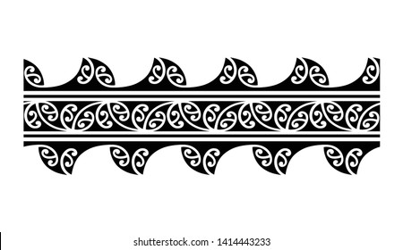 Polynesian band pattern tattoo, aboriginal samoan band, maori seamless bracelets ornament, polynesian pattern, maori border, ethnic ornament tribal band