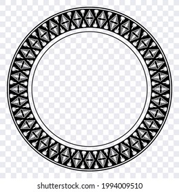 Polynesian circle frame. Tapa pattern design. Tongan pattern.
