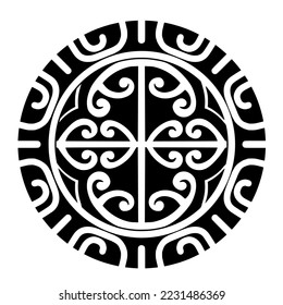 Polynesian circle tattoo design.  Aboriginal samoan. Vector illustration.