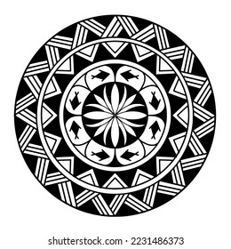 Polynesian circle tattoo design.  Aboriginal samoan. Vector illustration.