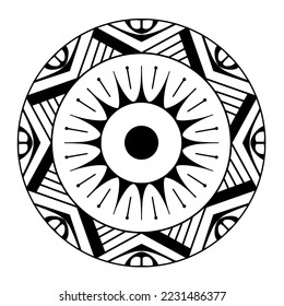 Polynesian circle tattoo design.  Aboriginal samoan. Vector illustration.
