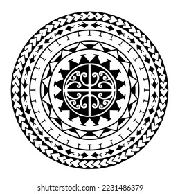 Polynesian circle tattoo design.  Aboriginal samoan. Vector illustration.