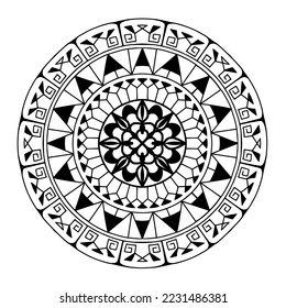 Polynesian circle tattoo design.  Aboriginal samoan. Vector illustration.