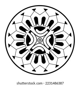 Diseño de tatuajes en círculo polinesio.  Aborígenes samoanos. Ilustración vectorial.