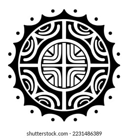 Polynesian circle tattoo design.  Aboriginal samoan. Vector illustration.