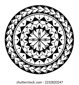 Polynesian circle tattoo design.  Aboriginal samoan. Vector illustration eps10.