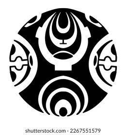 Polynesischer Kreis Tattoo-Design.  Aborigine-Samoan. Vektorgrafik eps10.