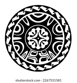 Polynesian circle tattoo design.  Aboriginal samoan. Vector illustration eps10.