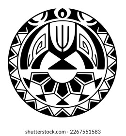 Polynesian circle tattoo design.  Aboriginal samoan. Vector illustration eps10.