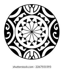 Polynesian circle tattoo design.  Aboriginal samoan. Vector illustration eps10.