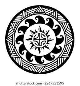 Polynesian circle tattoo design.  Aboriginal samoan. Vector illustration eps10.