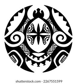 Polynesian circle tattoo design.  Aboriginal samoan. Vector illustration eps10.