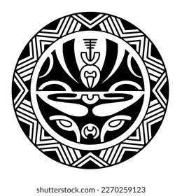 Polynesian circle tattoo design.  Aboriginal samoan. Vector illustration eps10.