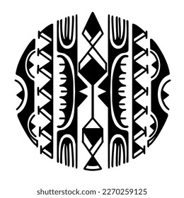 Polynesian circle tattoo design.  Aboriginal samoan. Vector illustration eps10.