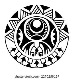 Polynesian circle tattoo design.  Aboriginal samoan. Vector illustration eps10.