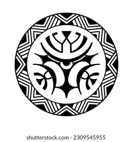 Polynesian circle tattoo design.  Aboriginal samoan. Vector illustration eps10.