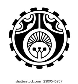 Polynesischer Kreis Tattoo-Design.  Aborigine-Samoan. Vektorgrafik eps10.