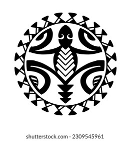 Polynesian circle tattoo design.  Aboriginal samoan. Vector illustration eps10.