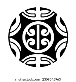 Polynesian circle tattoo design.  Aboriginal samoan. Vector illustration eps10.