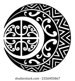 Polynesian circle tattoo design.  Aboriginal samoan. Vector illustration eps10.