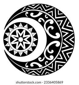 Polynesian circle tattoo design.  Aboriginal samoan. Vector illustration eps10.