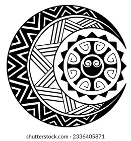 Polynesian circle tattoo design.  Aboriginal samoan. Vector illustration eps10.