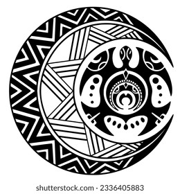 Polynesian circle tattoo design.  Aboriginal samoan. Vector illustration eps10.