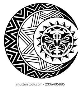 Polynesian circle tattoo design.  Aboriginal samoan. Vector illustration eps10.