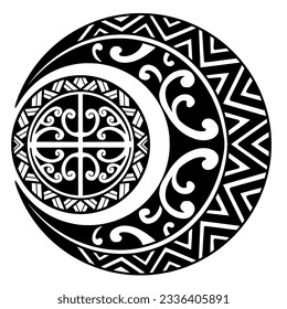 Polynesian circle tattoo design.  Aboriginal samoan. Vector illustration eps10.