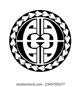 Polynesian circle tattoo design.  Aboriginal samoan. Vector illustration eps10.